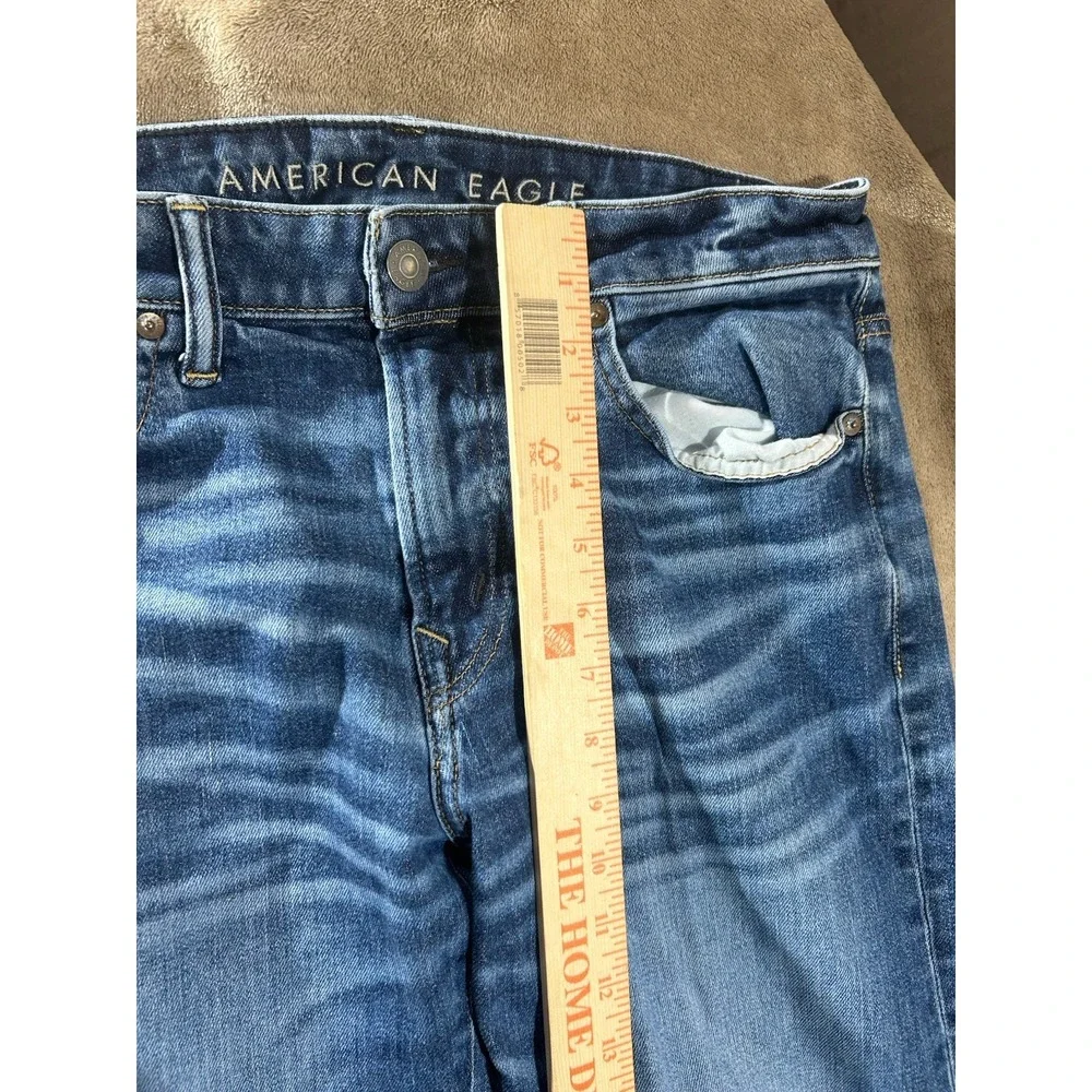 American Eagle AirFlex Straight Jeans Men's Size 33x32 Medium Wash Stretch Denim